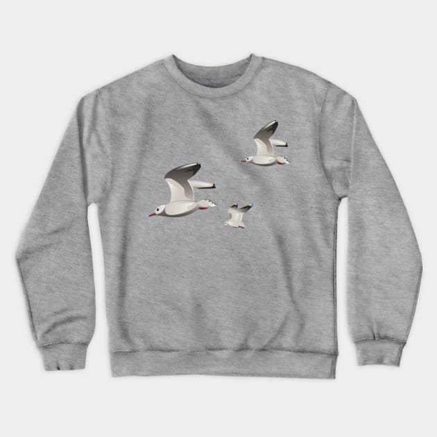 Flying Seagulls Crewneck Sweatshirt by AnnArtshock